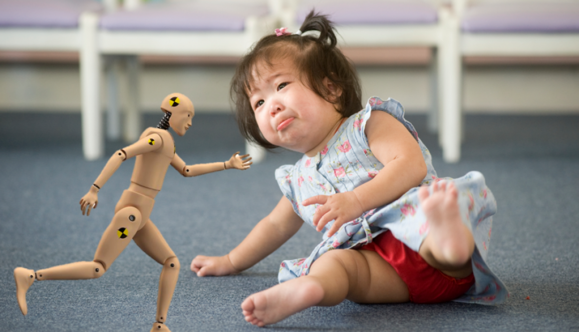 Imagine if we could instrument toddlers with the same accuracy of crash test dummies!  Is that a fake cry or did they really hit the floor at 50 mph?